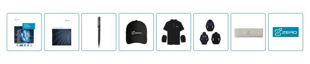 Brochures, pen, hats, jackets, air conditioners are all for the potential customers