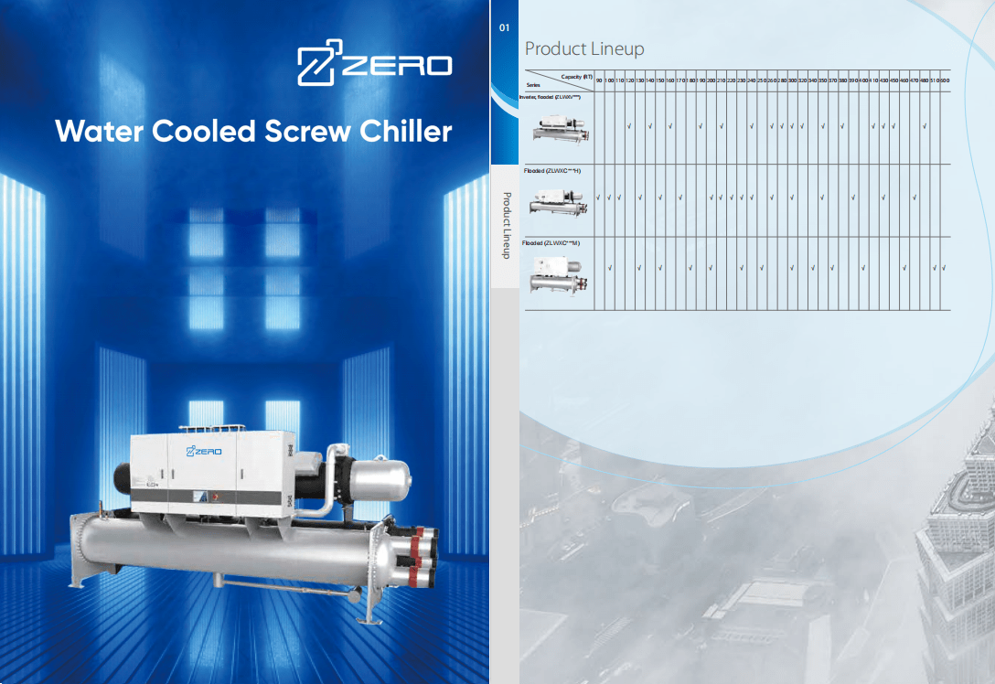 ZERO 50Hz inverter water cooled screw chiller